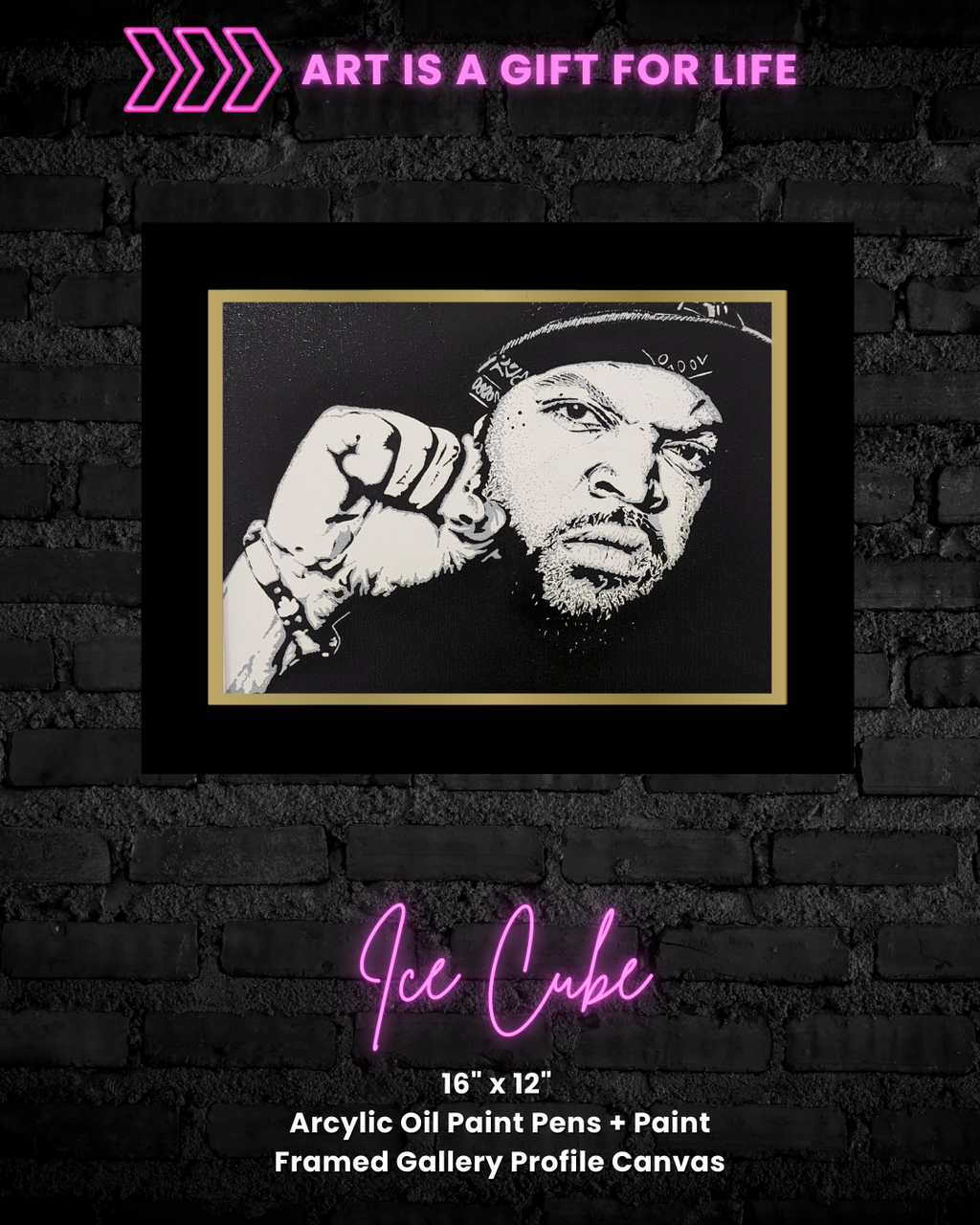 Ice Cube | Original Canvas (16" x 12")