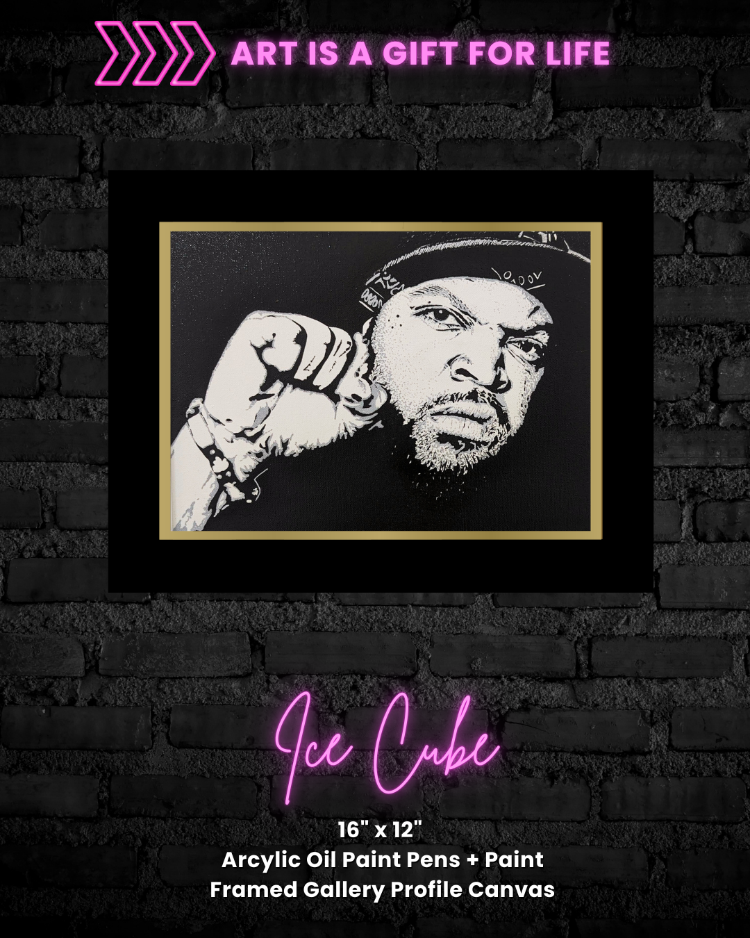 Ice Cube | Original Canvas (16" x 12")