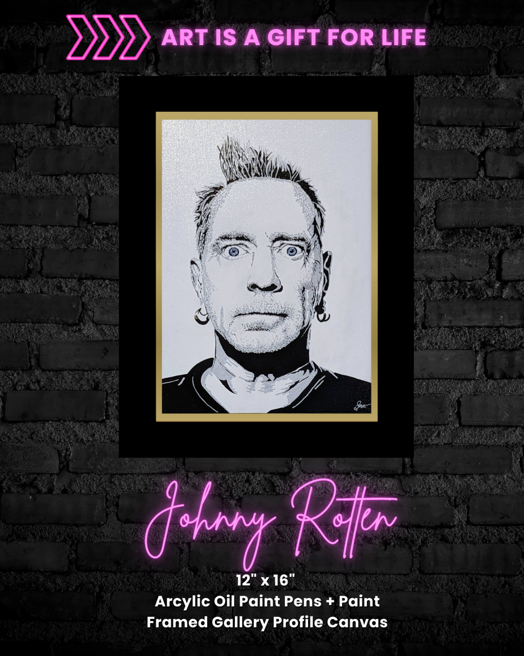 Johnny Rotten (Sex Pistols) Original Canvas (12" x 16")