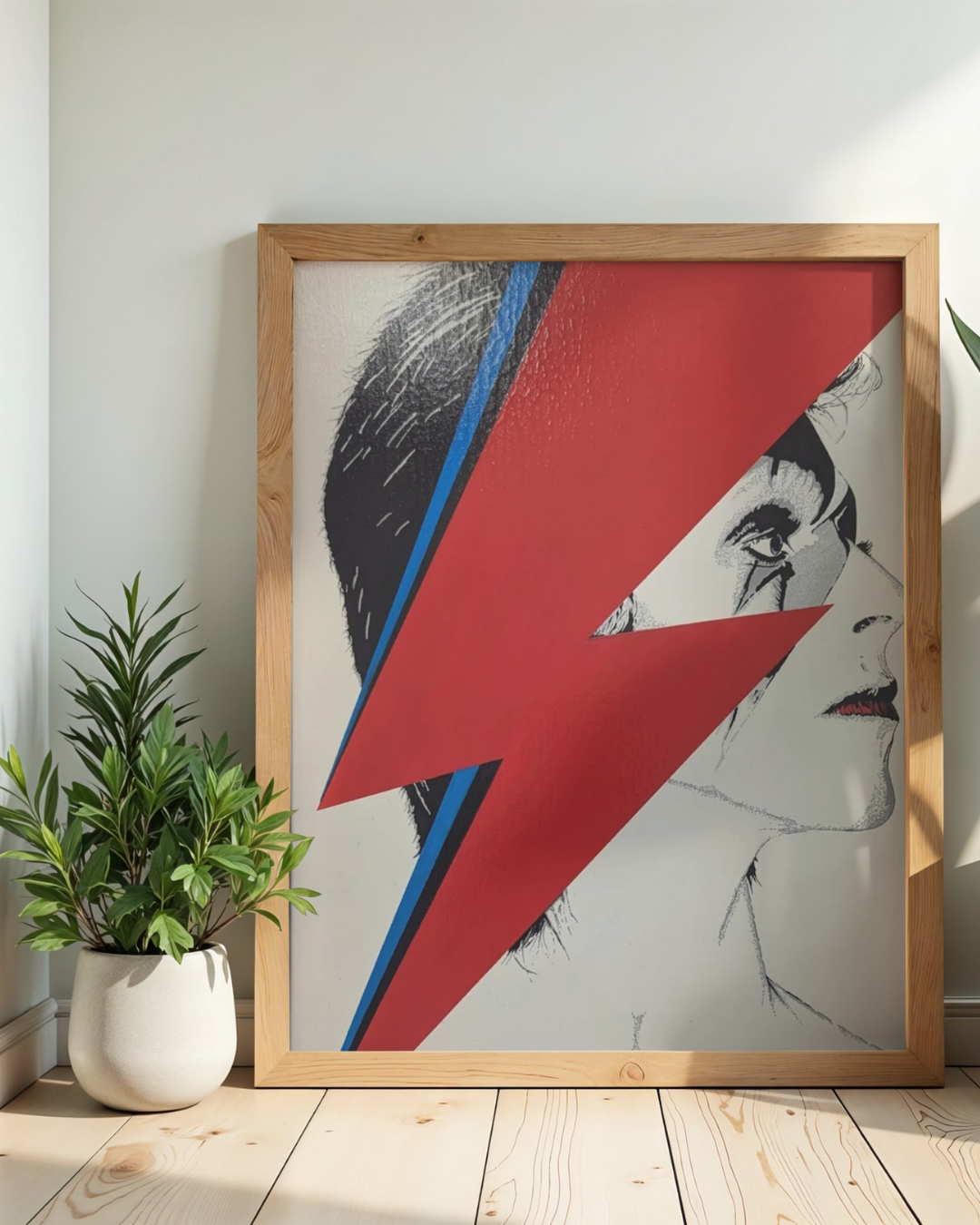 Aladdin Sane "Lightning in the rain" Large Original Canvas (24" x 36")