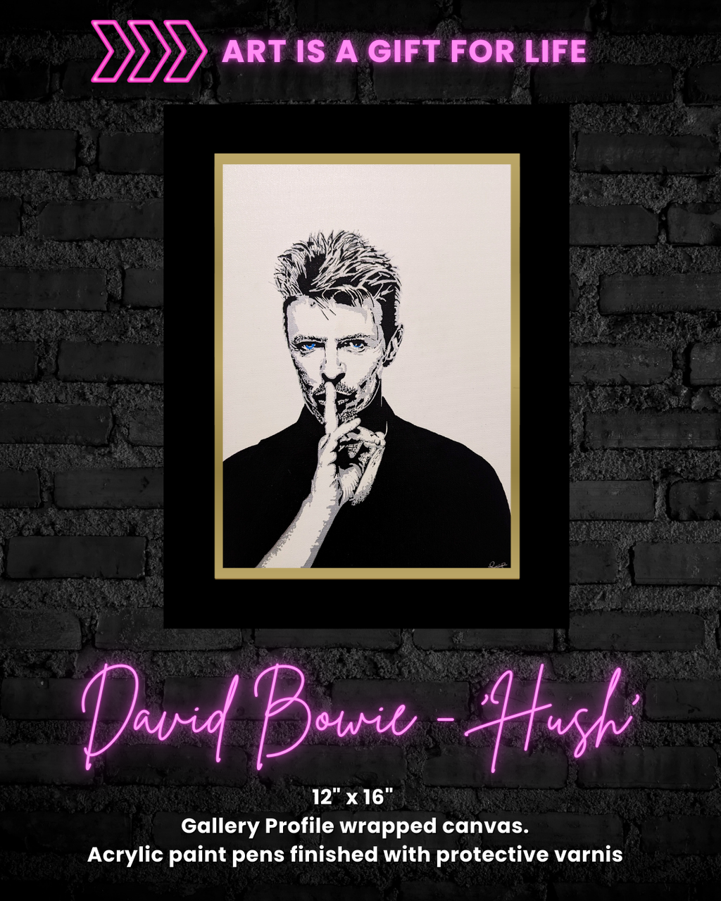 David Bowie "Hush" Original Canvas (12" x 16")