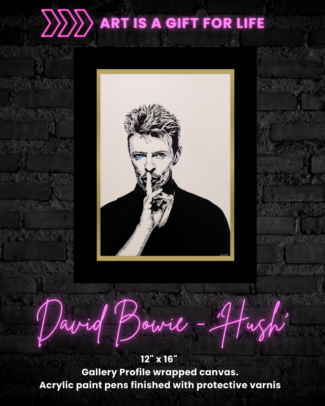 David Bowie "Hush" Original Canvas (12" x 16")