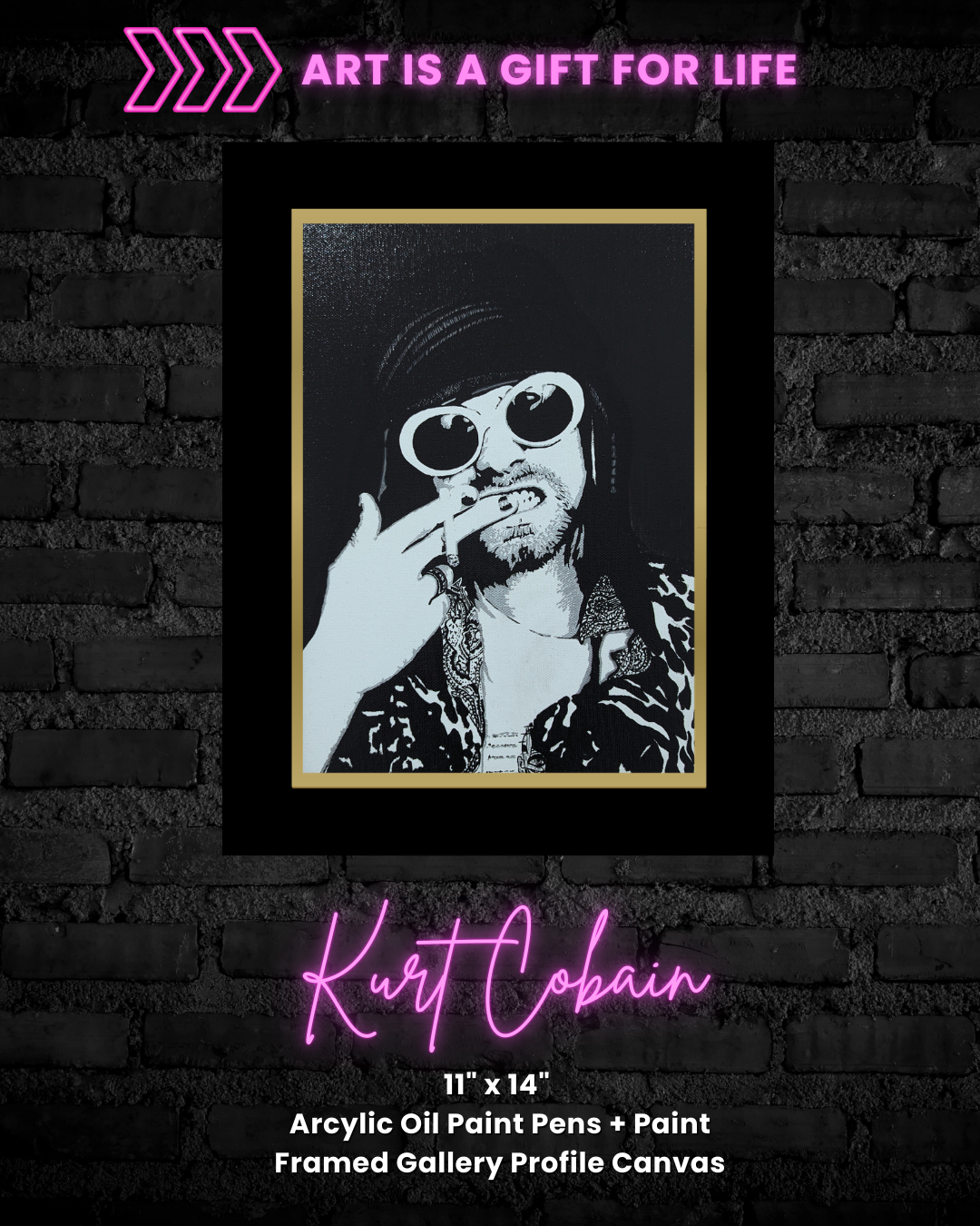 Kurt Cobain Original Canvas (11" x 14")