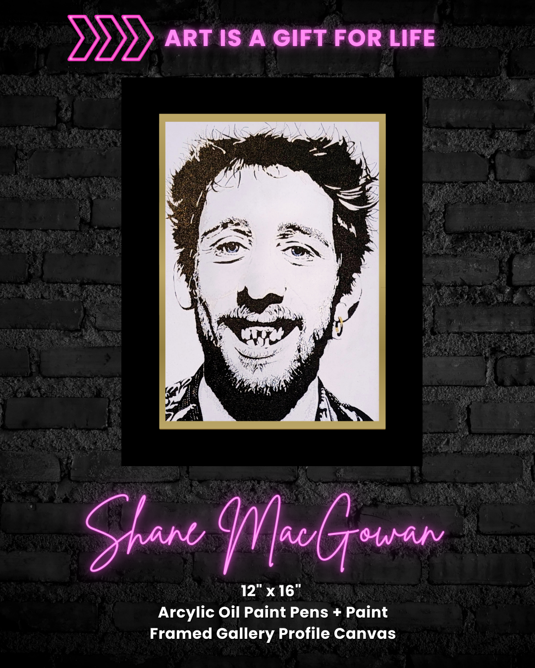 Shane MacGowan Original Canvas (12" x 16")