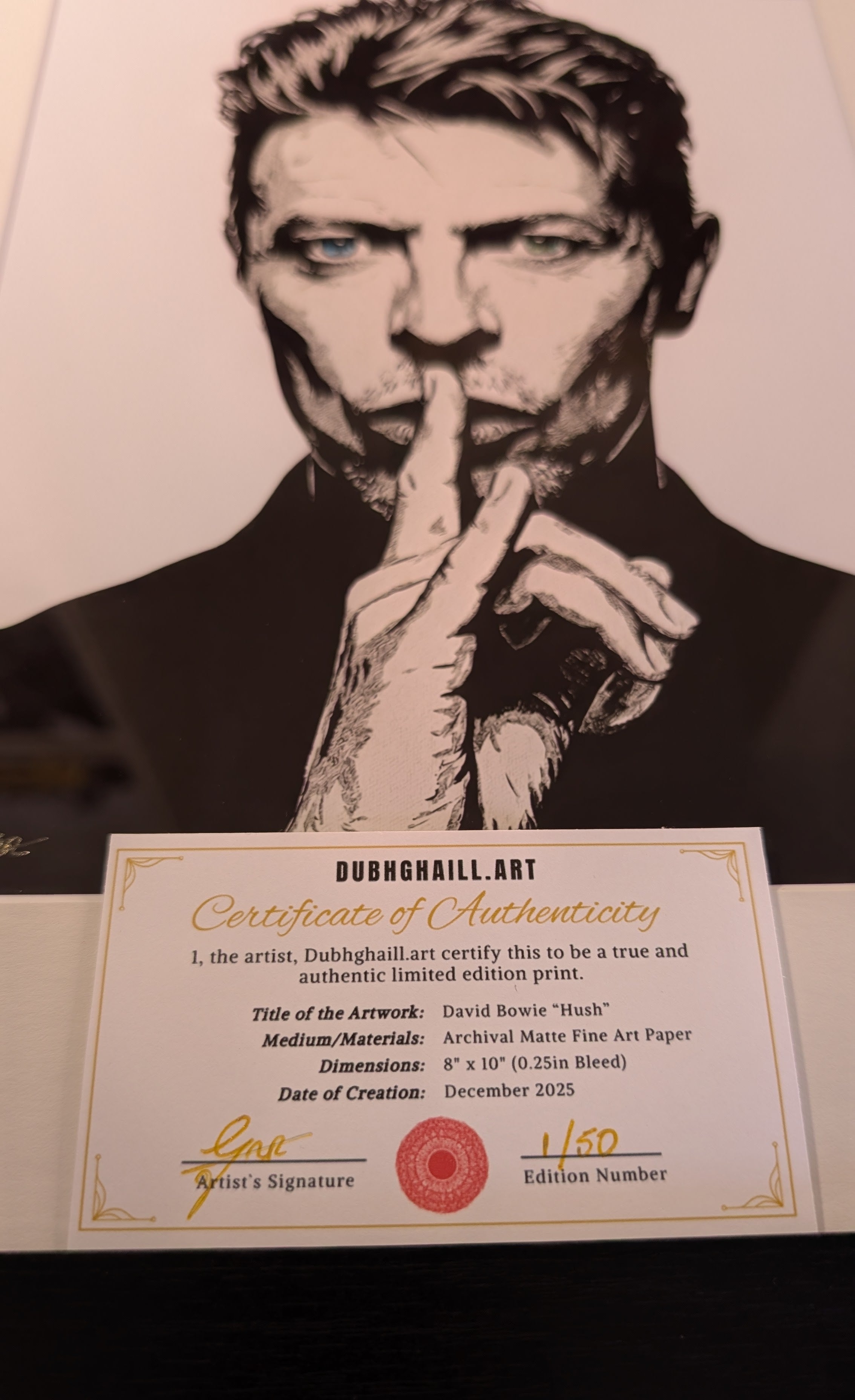 Bowie "Hush" Limited Edition Archival Print