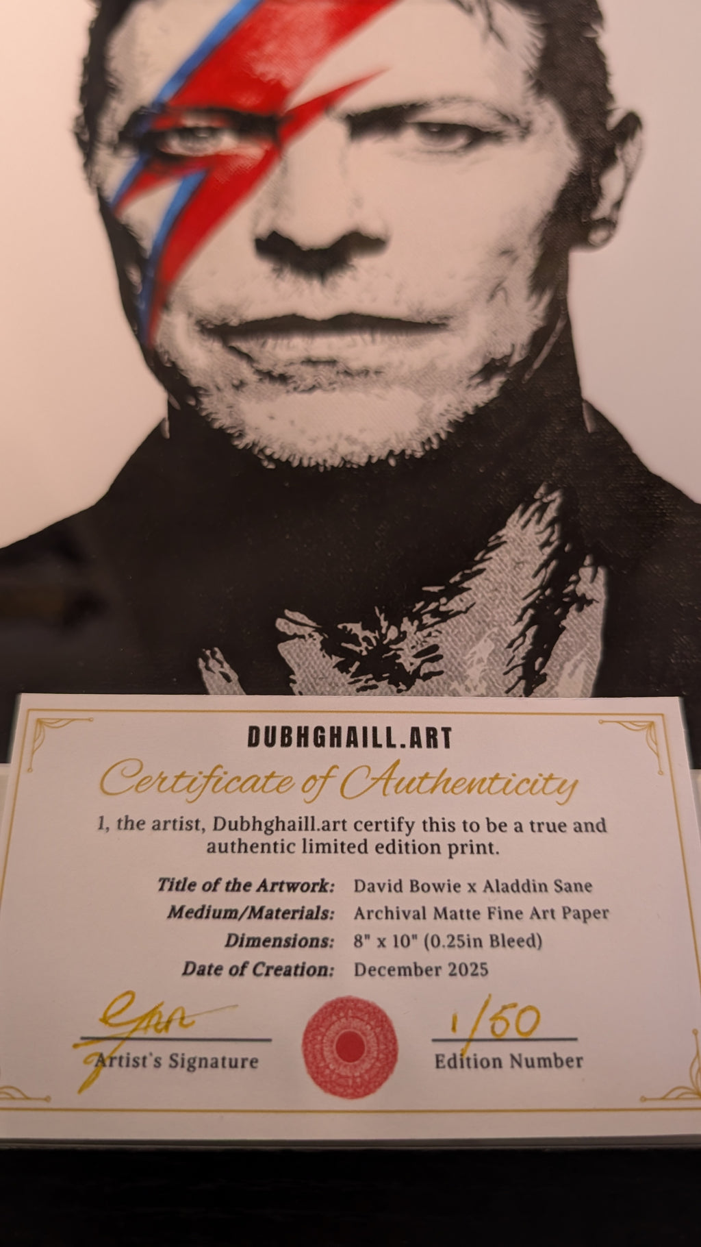 Bowie x Aladdin Sane Limited Edition Archival Print