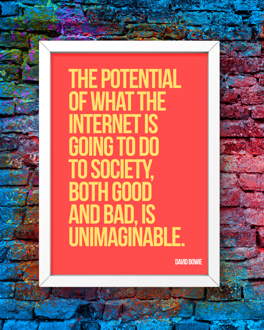 David Bowie Internet Unimaginable Framed Fine Art Print (8x10)